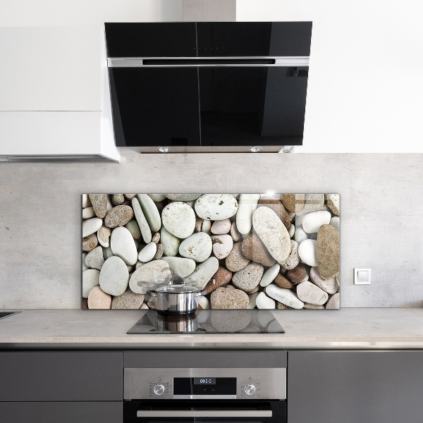 Kuchyňský skleněný panel Kamenitá pláž