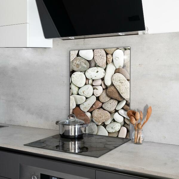 Kuchyňský skleněný panel Kamenitá pláž
