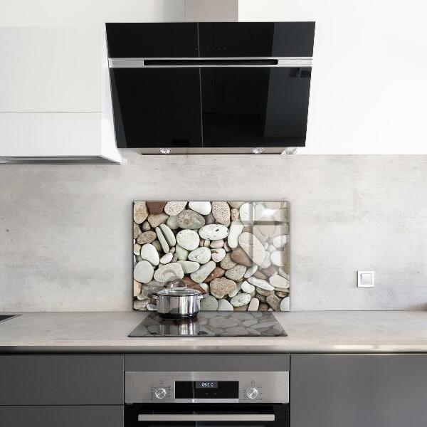 Kuchyňský skleněný panel Kamenitá pláž