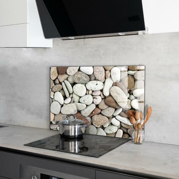 Kuchyňský skleněný panel Kamenitá pláž