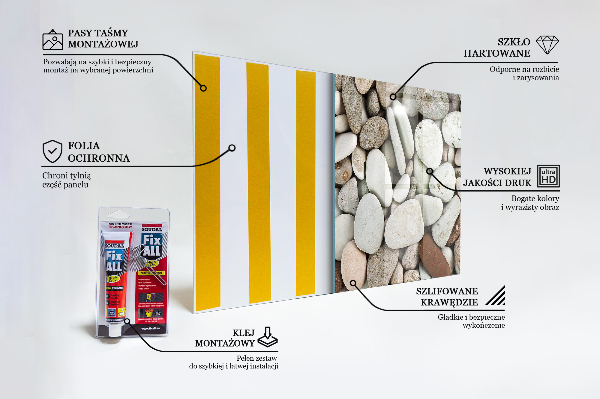 Kuchyňský skleněný panel Kamenitá pláž