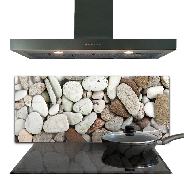 Kuchyňský skleněný panel Kamenitá pláž