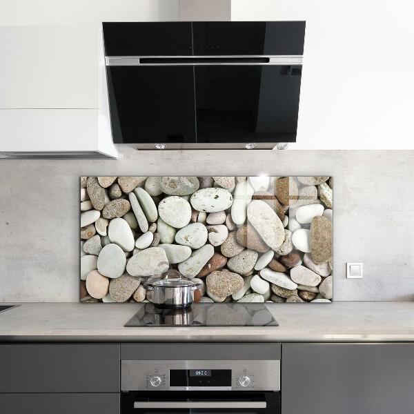 Kuchyňský skleněný panel Kamenitá pláž