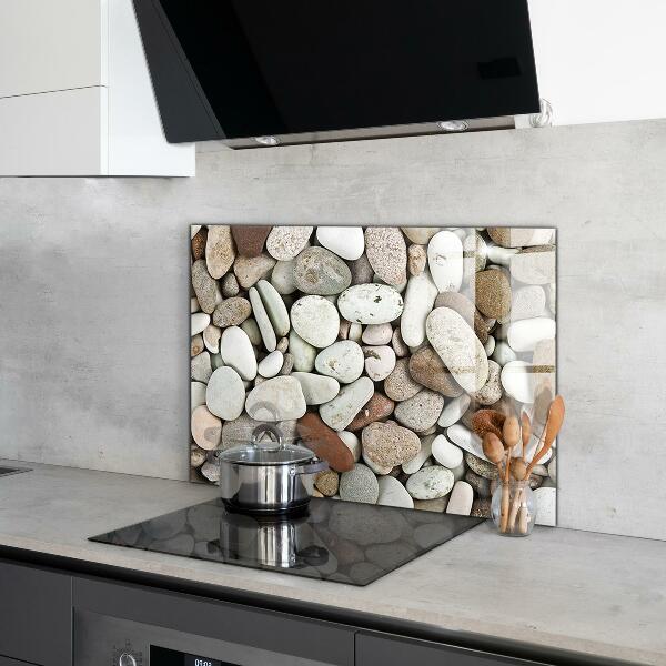 Kuchyňský skleněný panel Kamenitá pláž
