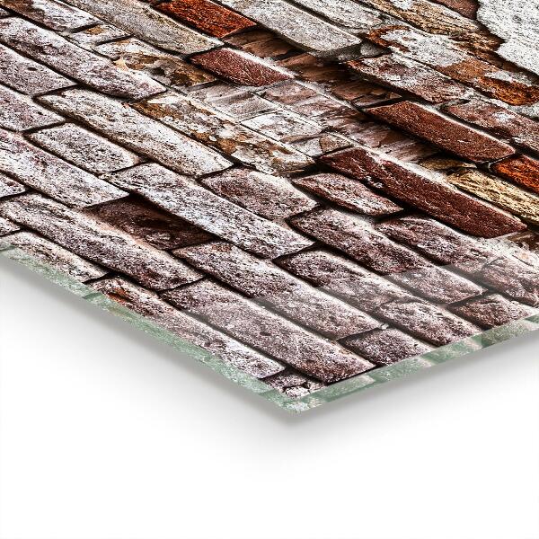 Skleněné obklady do kuchyně Kamenná cihlová zeď