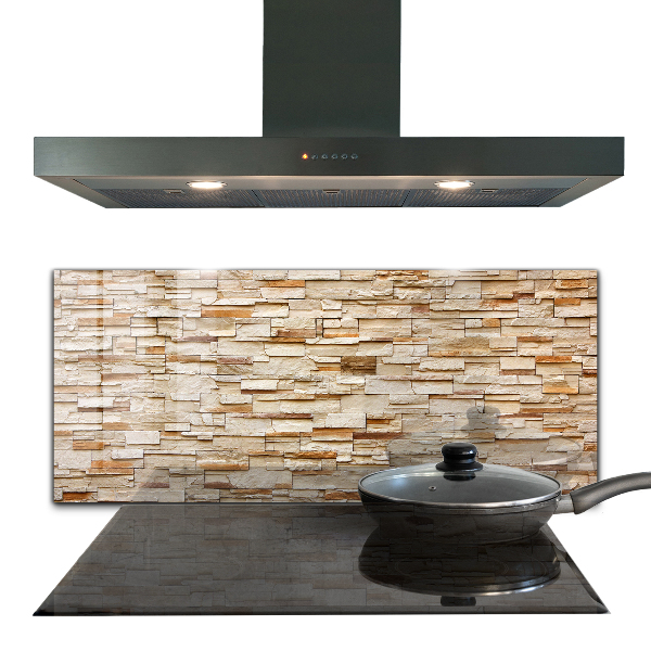 Skleněné obklady do kuchyně Přírodní kamenná zeď