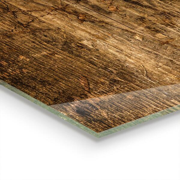 Kuchyňský skleněný panel Tmavé dubové dřevo