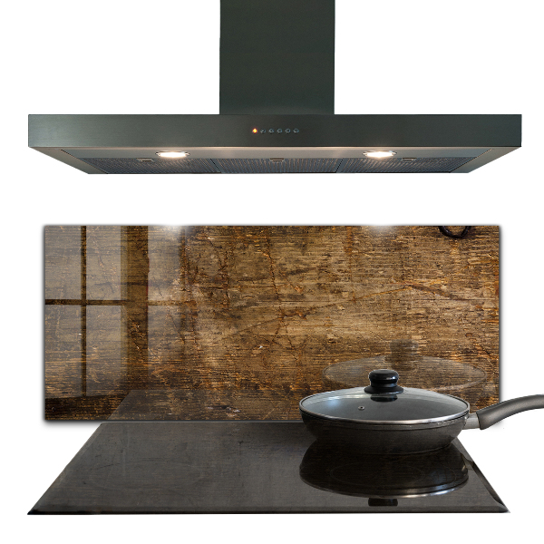 Kuchyňský skleněný panel Tmavé dubové dřevo