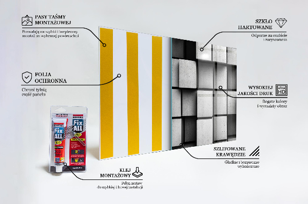 Skleněný panel Kostky geometrický vzor