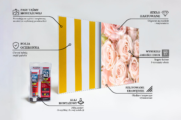 Skleněný panel Kytice jemných růží