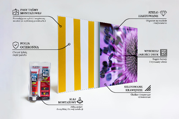 Skleněný panel Fialový květ