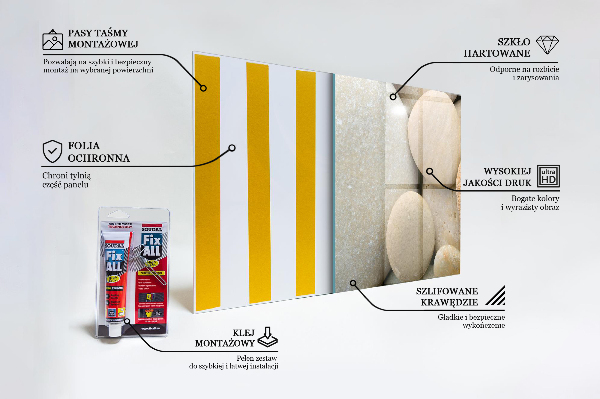 Skleněné obklady do kuchyně Kamenitá pláž