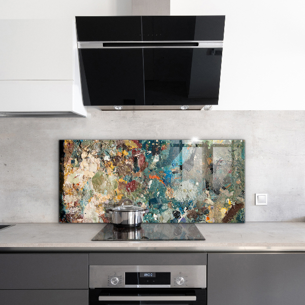 Skleněné obklady do kuchyně Olejová barva textury