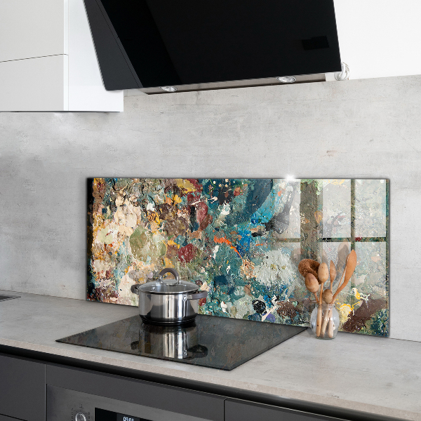 Skleněné obklady do kuchyně Olejová barva textury