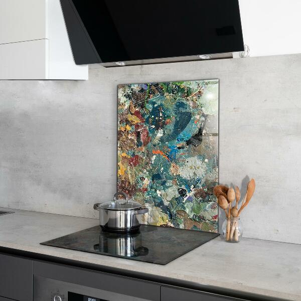 Skleněné obklady do kuchyně Olejová barva textury