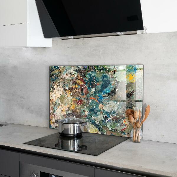 Skleněné obklady do kuchyně Olejová barva textury