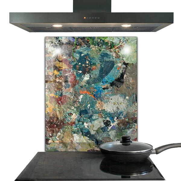 Skleněné obklady do kuchyně Olejová barva textury