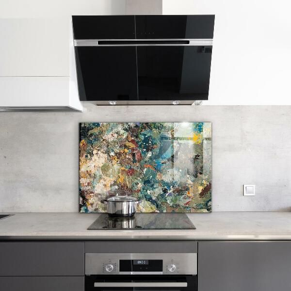 Skleněné obklady do kuchyně Olejová barva textury