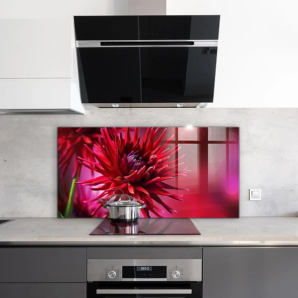 Skleněný panel Červený květ dahlia