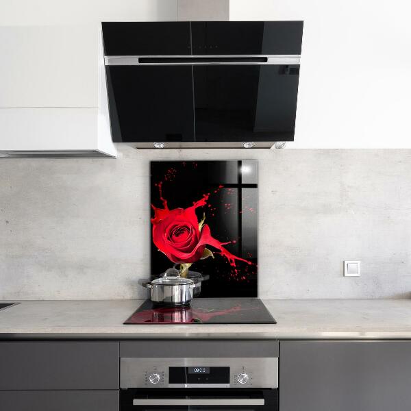 Skleněný panel Abstraktní červená růže