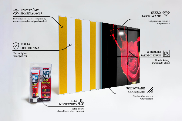 Skleněný panel Abstraktní červená růže
