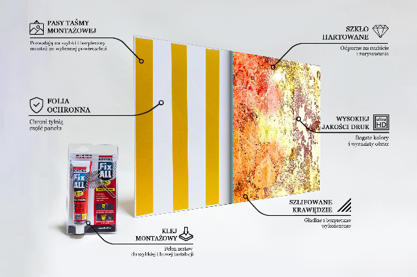 Skleněný panel Oranžová abstrakce