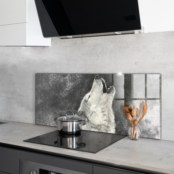 Skleněný panel Kanadský vlk ilustrace