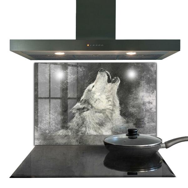 Skleněný panel Kanadský vlk ilustrace