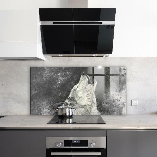 Skleněný panel Kanadský vlk ilustrace