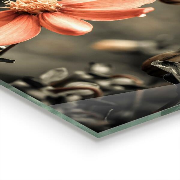 Skleněný panel Vintage poupě