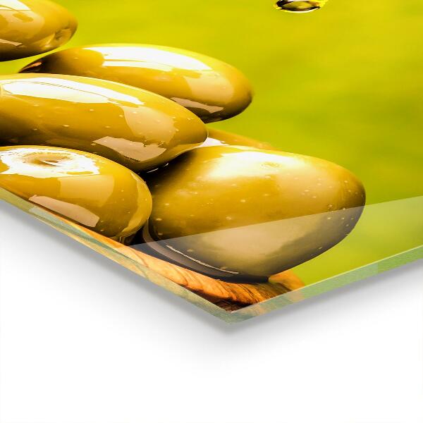 Skleněný panel Zelené čerstvé olivy