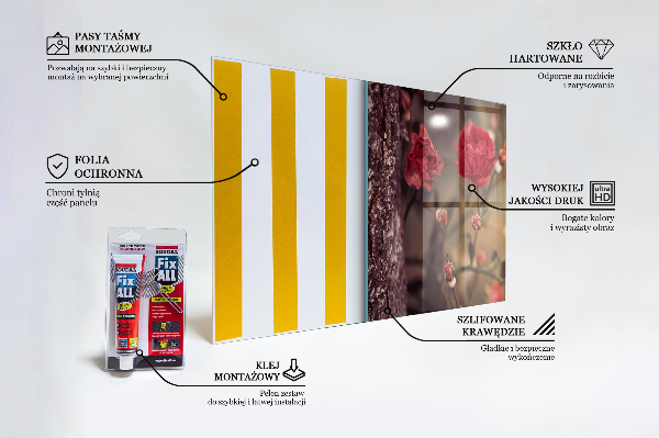 Skleněný panel Divoká růže v parku