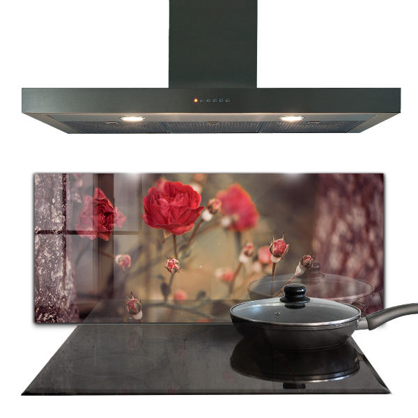 Skleněný panel Divoká růže v parku