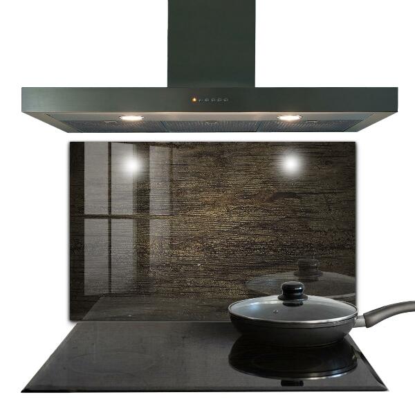 Skleněné obklady do kuchyně Retro textura dřeva