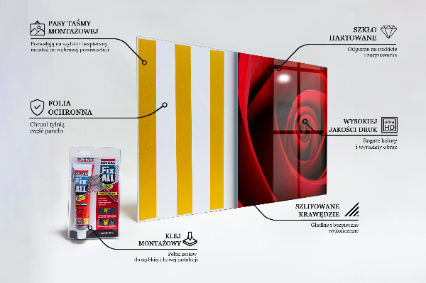 Skleněný panel Červená růže láska