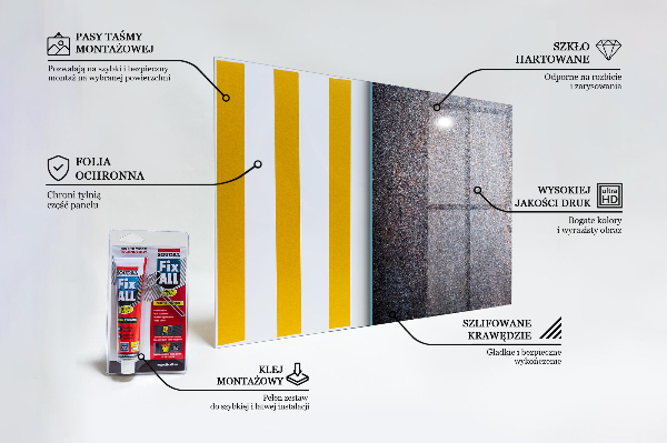 Skleněné obklady do kuchyně Vintage kovové textury