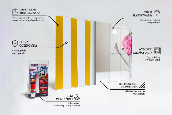 Skleněné obklady do kuchyně Konev s kyticí růží