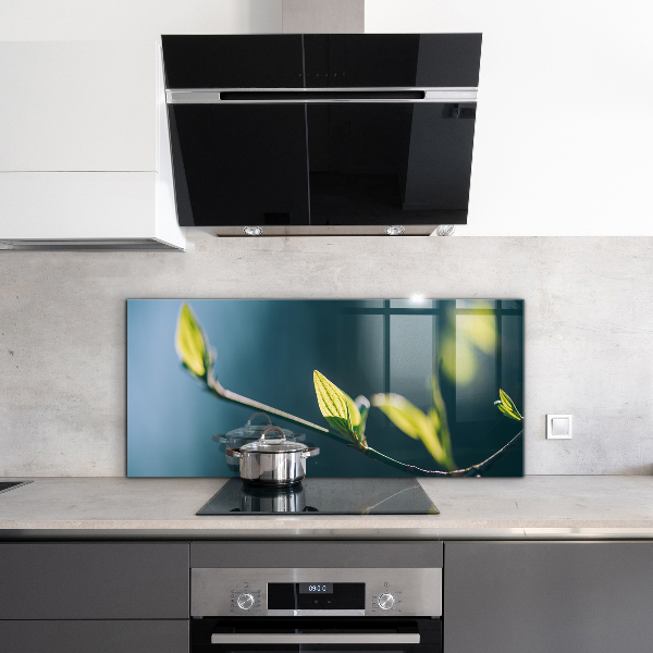 Skleněné obklady do kuchyně Lesklé listí na větvi