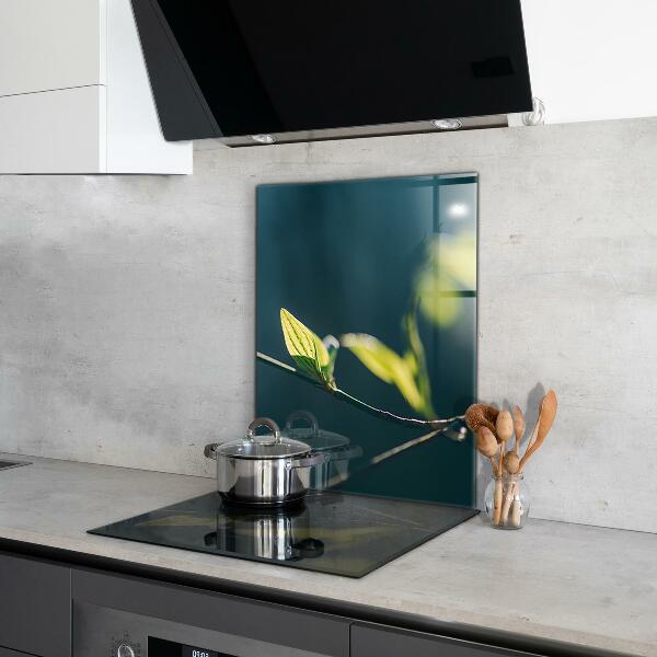 Skleněné obklady do kuchyně Lesklé listí na větvi