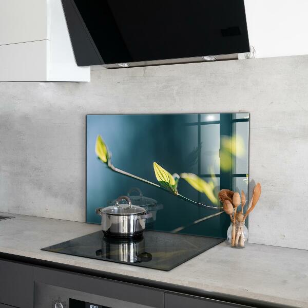 Skleněné obklady do kuchyně Lesklé listí na větvi