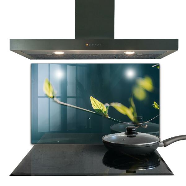 Skleněné obklady do kuchyně Lesklé listí na větvi