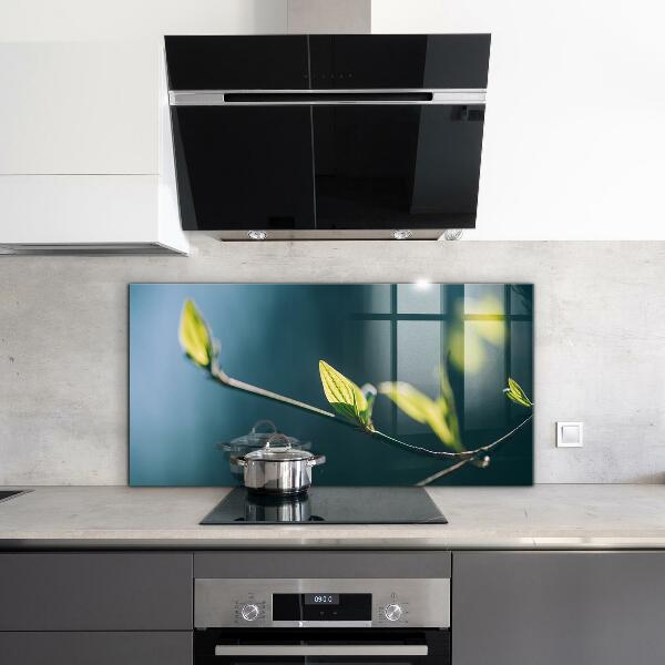 Skleněné obklady do kuchyně Lesklé listí na větvi