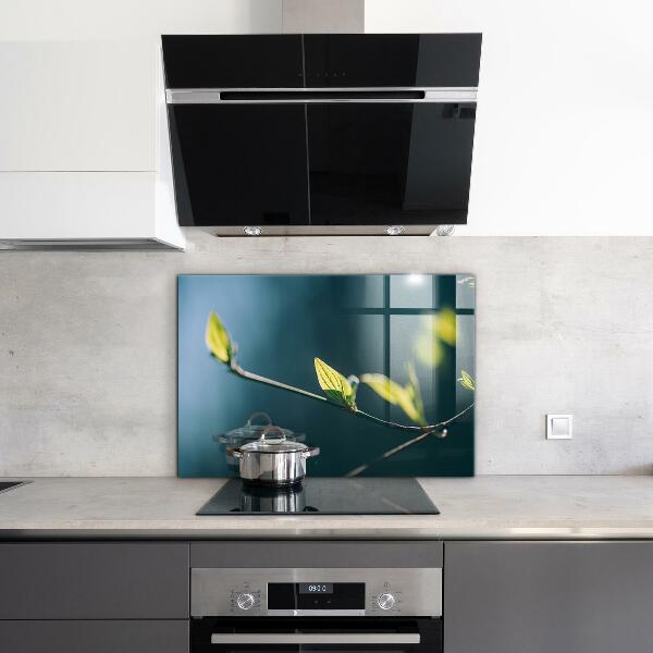 Skleněné obklady do kuchyně Lesklé listí na větvi
