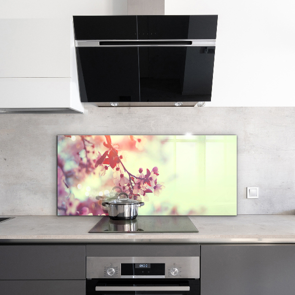 Skleněné obklady do kuchyně Kvetoucí růžový strom