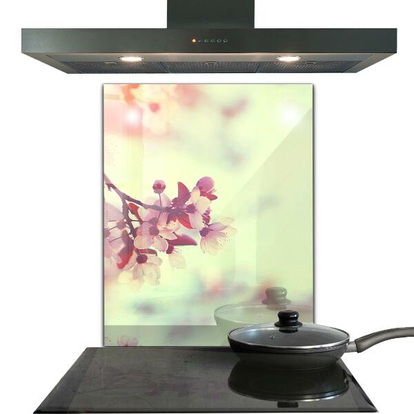 Skleněné obklady do kuchyně Kvetoucí růžový strom