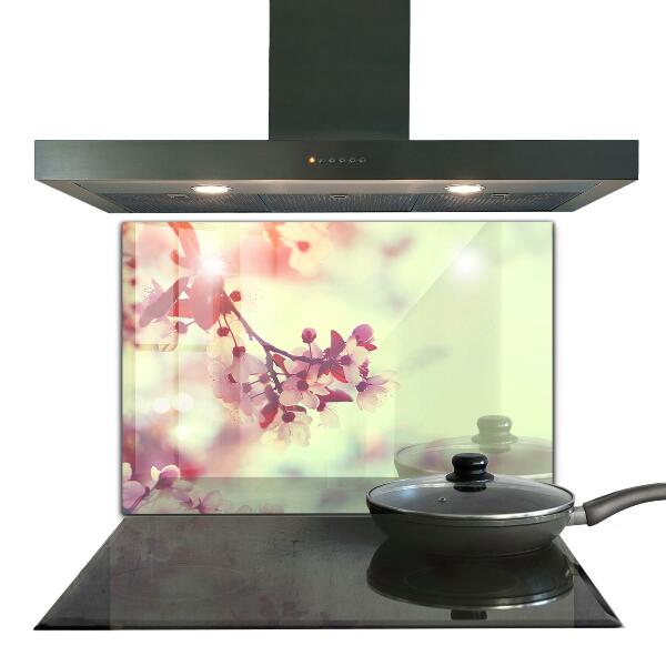 Skleněné obklady do kuchyně Kvetoucí růžový strom