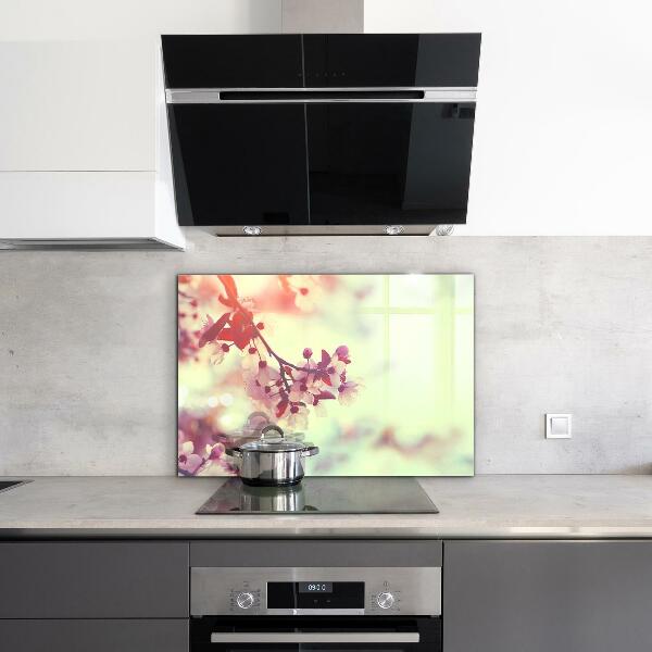 Skleněné obklady do kuchyně Kvetoucí růžový strom