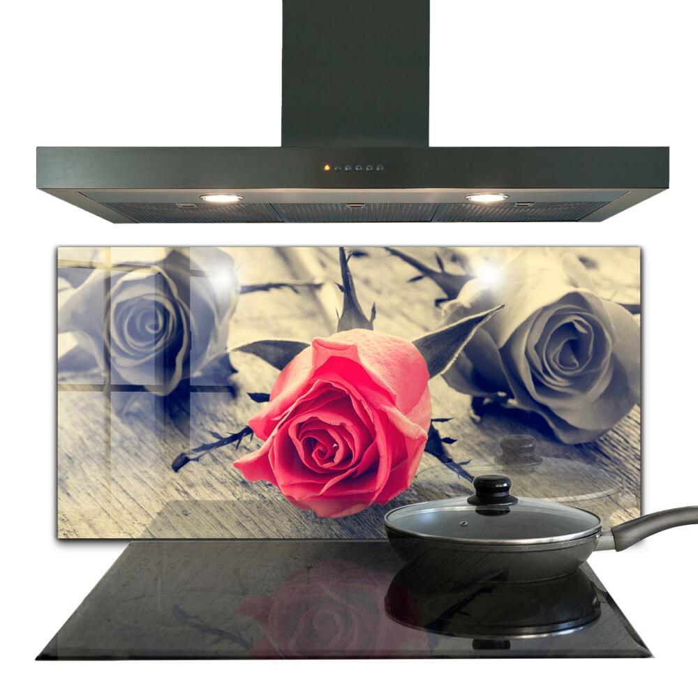 Skleněné obklady do kuchyně Růže symbol lásky