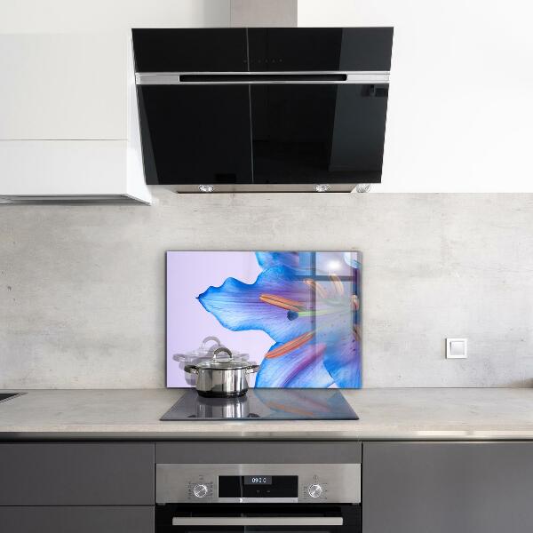 Skleněné obklady do kuchyně Krásná modrá lilie