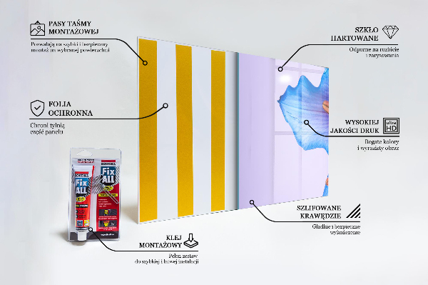 Skleněné obklady do kuchyně Krásná modrá lilie